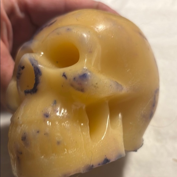 Cream and Purple Candle Holder with Distinctive Accents - Picture 11 of 16